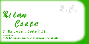 milan csete business card